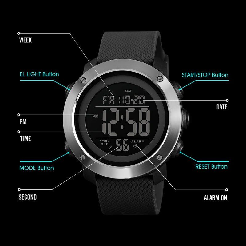 SKMEI Marke Top Luxus Wasserdichte LED Digital Sportuhren Männer Mode Casual Herren Armbanduhren Uhr Mann Relogio Masculino