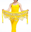 Ropa de baile barata para mujer, ropa de práctica, bufanda triangular a la cadera, diamantes de imitación coloridos, ajuste ajustable, 300 monedas de oro, danza del vientre