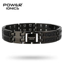 Power Ionics para hombre negro/azul/rojo fibra de carbono 100% pulsera de terapia magnética de titanio puro mejora la circulación sanguínea