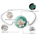 Lotus Fun Real 925 Sterling Silver Natural Stones Creative Handmade Fine Jewelry Lotus Whispers Bracelet for Women Brincos