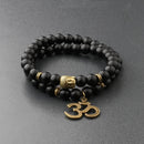 Charm Retro Buddha Bead Armband Männer Schwarz Naturstein Chakra Armbänder Erkek Bileklik Armband Homme AB226
