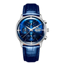 2021 Reef Tiger/RT Luxusmarke Herrenuhr Wasserdichte Funktion Automatikuhren Alle Blauen Lederriemen Relogio Masculino RGA1699