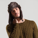 Sombrero de bombardero con orejeras para hombre Invierno Faux Leather Fur Russian Earflap Trapper Cap Aviator Fleece Beanie Hombre