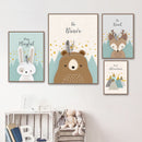 Bär Kaninchen Fuchs Hirsch Kinderzimmer Wandkunst Leinwand Malerei Cartoon Nordic Poster und Drucke Wandbilder Mädchen Jungen Kinderzimmer Dekor