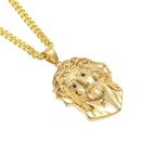 CY&amp;CM Männer Frauen Gold Jesus Christus Kopf Anhänger Edelstahl Gold Farbe Jesus Gesicht Hip Hop Halskette Kette Mode Punk Schmuck