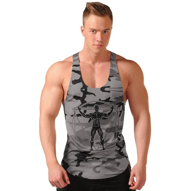 Men Bodybuilding Tank Tops Camouflage Sleeveless Shirt Gym Fitness Workout Singlet Vest Undershirt Quick Dry Training Clothing