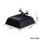 Schwarzes PU-Leder Schmuck Ring Ohrringe Ständer Halter Set Schmuck Anhänger Halskette Kette Halsreifen Display Büste Armreif Organzier