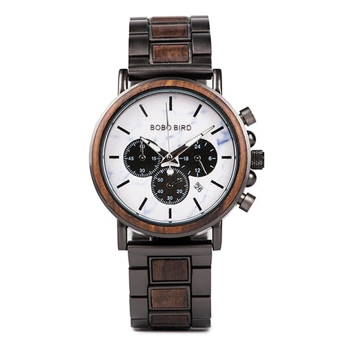 relogio masculino BOBO BIRD Watch Men Luxury Stylish Wood Watches Timepieces Chronograph Military Quartz Men&