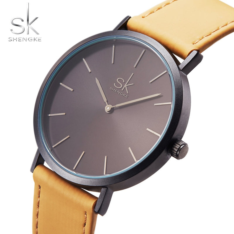 Shengke marca nueva moda estilo Simple superior famosa marca de lujo Reloj de cuarzo mujeres relojes de cuero Reloj Mujer Zegarek Damski