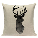 Pop geometrischer Tier-Kissenbezug, schwarz-weißes Leinenkissen, dekorativer Kissenbezug, quadratisch, hochwertiger Druck, individuelles Dekokissen