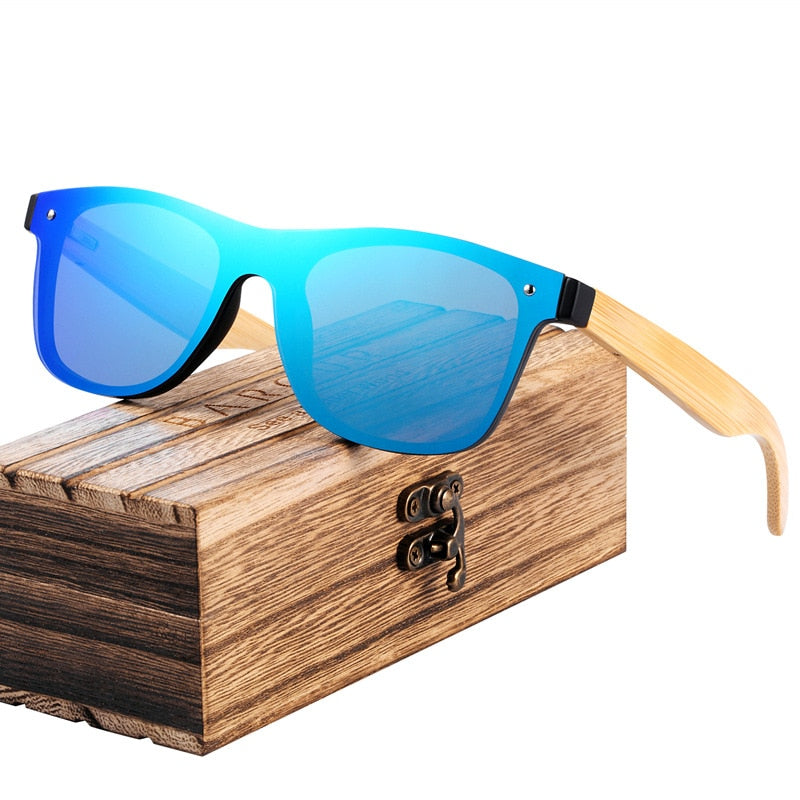 BARCUR Fashion Wooden Sunglasses Men Bamboo Temple Sun Glasses Women Wood Glasses Oculos de sol masculino