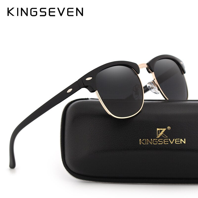 Gafas de sol polarizadas KINGSEVEN para mujer, gafas de sol Retro con montura metálica, gafas de sol de marca famosa para mujer, gafas de sol masculinas