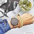 Shengke marca nueva moda estilo Simple superior famosa marca de lujo Reloj de cuarzo mujeres relojes de cuero Reloj Mujer Zegarek Damski