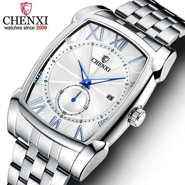 Relojes CHENXI, reloj de pulsera militar de acero inoxidable de cuarzo para hombre, cronógrafo de moda de marca superior para hombre, reloj de negocios resistente al agua para hombre