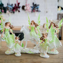 VILEAD resina Ángel Hada estatuilla unicornio cuerno flor Hada jardín estatua caballo miniaturas moderno Animal hogar Decoración Hogar