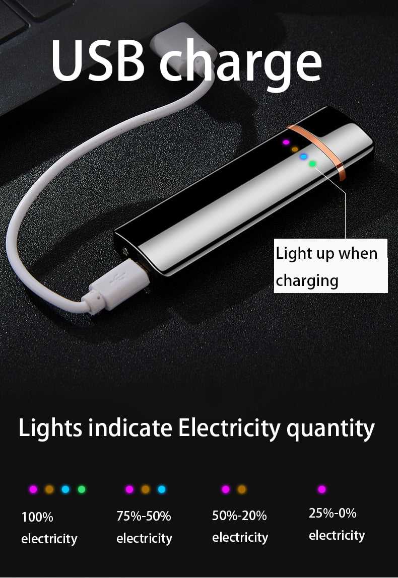 Tungsten Turbo USB Lighter Touch Lighter Curved Full Screen For Electronic Lighter Can Custom Laser Logo