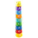 Stack Cup Educational Baby Toys Rainbow Color Figures Folding Tower Funny Puzzle Piles Stacking Cup Letter Toy Kids Water Toys