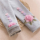 Leggings para niñas, ropa de otoño e invierno para niñas, mallas cálidas de algodón para niños, pantalones ajustados con flores en la cintura para niñas DQ722