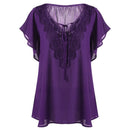 Plegie Large Size Lace Patchwork Shirt Damen Tops und Blusen Kurzarm Big Size Blusas Femininas Blusas Mujer De Moda 2022