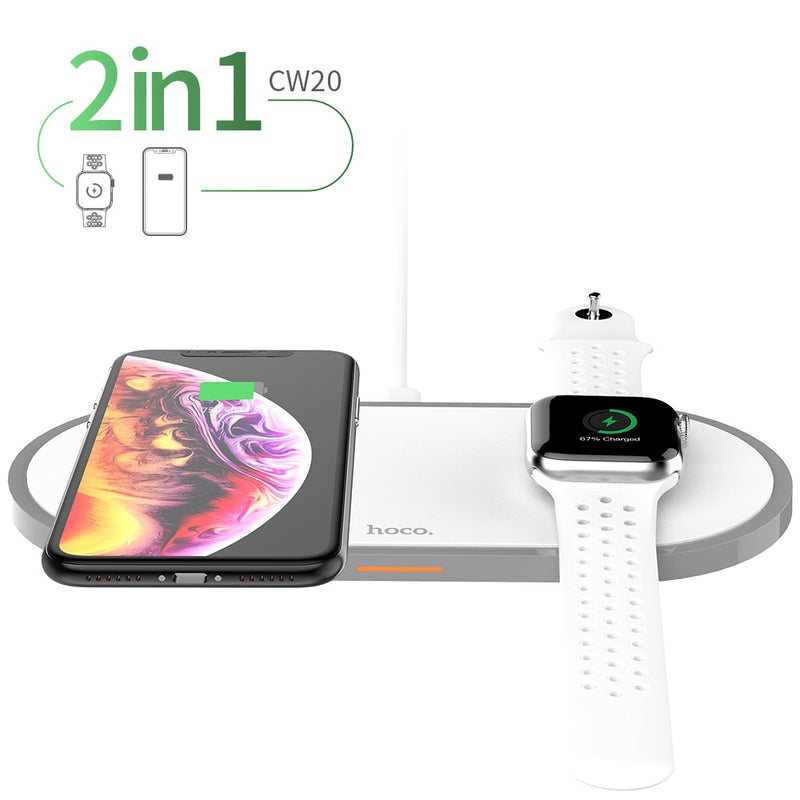 HOCO 3 in 1 Qi Wireless Charger Pad for iPhone 11 pro X XS Max XR for Apple Watch 4 3 2 Airpods 10W Fast Charge For Samsung S10