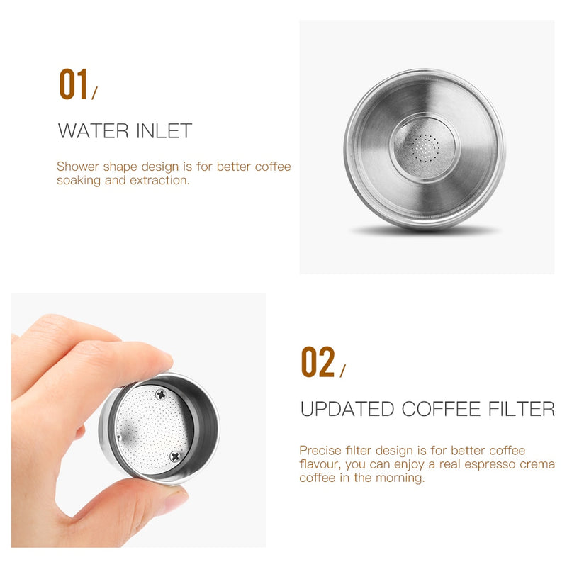 ICafilas Stainless Steel Reusable Illy Coffee Filter Tamper Set Refillable Capsules Pod Tamper For ILLY X9 X8 X7.1 Y5 Y3 Y1.1