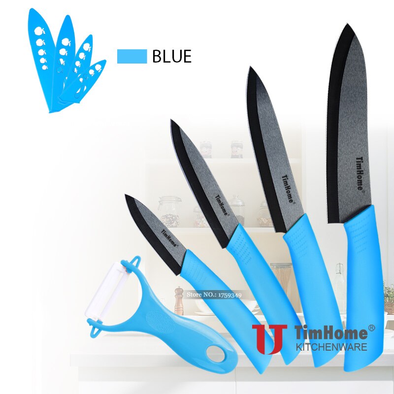 Hot Sale Timhome Zirconia 3"4"5"6" Ceramic Knife Set knife With covers Kitchen Knife Paring tools