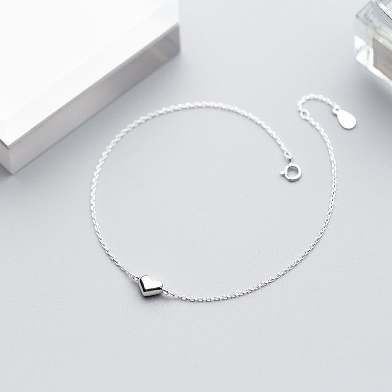 INZATT Minimalist Romantic Shiny Heart Bracelet For Fashion Women Pretty Jewelry 925 Sterling Silver Classic Accessories Gift