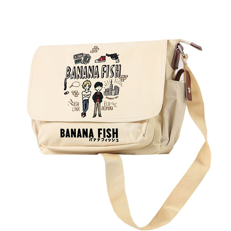 Bolsos de hombro de dibujos animados de BANANA FISH para mujer, bolsos escolares de lona, ​​bolso de mensajero de Cosplay de Ash Lynx, bolso cruzado de Anime, bolso de libros