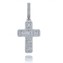 Qualität Iced Out Asscher Cut Kreuz Anhänger Halskette Herren/Damen Mikro gepflastert Hip Hop Gold Silber Farbe Bling Charm Ketten Schmuck