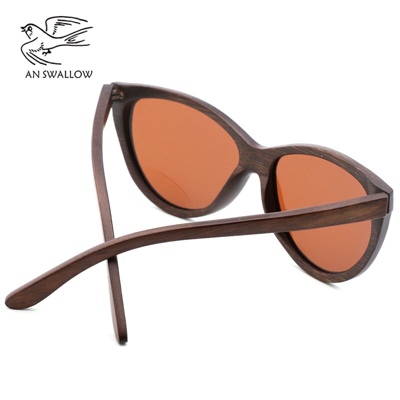 100% reine braune Bambus-Sonnenbrille Damen 2018 Mode-Sonnenbrille Herren polarisierte Sonnenbrille für Damen UV400 Retro-Sonnenbrille