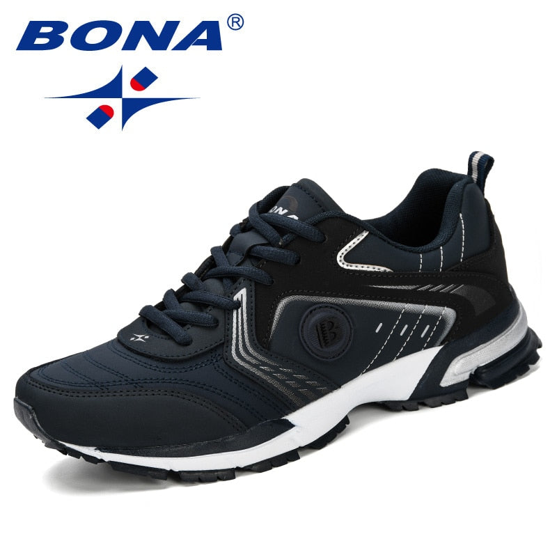 BONA Running Shoes Men Fashion Outdoor Light Breathable Sneakers Man Lace-Up Sports Walking Jogging Shoes Man Comfortable