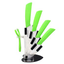 FINDKING Quality kitchen knife ceramic knife set  3" 4" 5" 6 inch peeler with Acrylic Holder Black blade knives kitchen tools