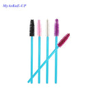 500 Stück/Los Einweg Einmalige 5 Mix Farben Nylon Mascara Zauberstäbe Wimpernverlängerung Applikator Spooler Make-up Pinsel