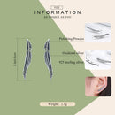 WOSTU Romantic 925 Sterling Silver Vintage Feathers Retro Wings Stud Earrings for Women Luxury Silver Jewelry Gift CQE258