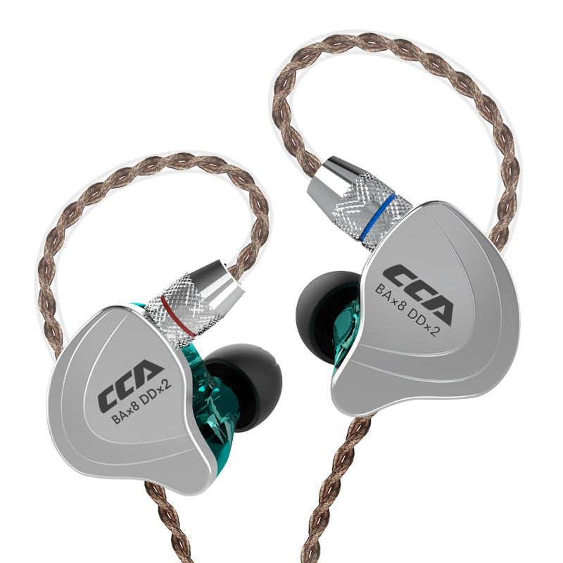 CCA C10 Auriculares 4BA + 1DD Tecnología híbrida HiFi In Ear Music DJ Gamer Auriculares deportivos Auriculares con monitor de cancelación activa de ruido