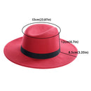 WELROG Fedora-Hüte, Schwarz, Rot, für Damen, Fedoras aus Wollimitat, Panama-Filzhut, Winter, Herren, Jazz, Trilby, Chapeau, Femme-Caps