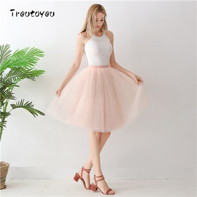 Gothic 7 Layers 65cm Mix Colors Tutu Tulle Skirt Women Streetwear High Waist Pleated Midi Skirts spudniczki jupe rokken faldas