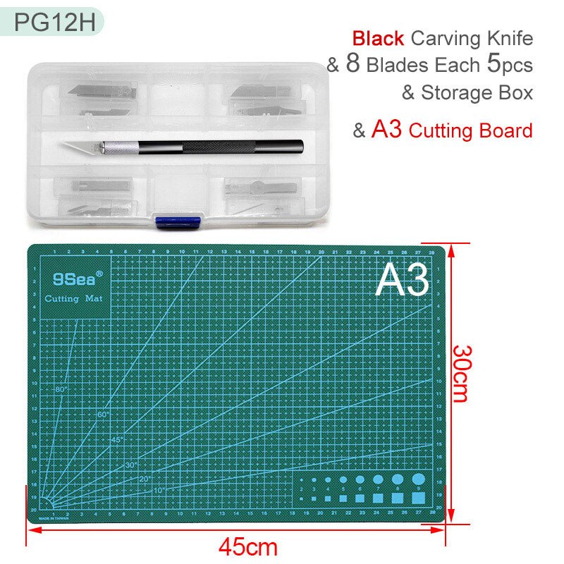 High Quality Professional Carving Knife and Cutting Board Set, Hand Tools for Paper Wood Sculpture Eraser Model Pen Knifes Sharp