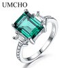 UMCHO Blue Topaz Gemstone Rings for Women Genuine 925 Sterling Silver Aquamarine Ring Romantic Wedding Engagement Fine Jewelry