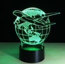 Touch Fernbedienung Flugzeug 3D Licht LED Tischlampe Optische Täuschung Birne Nachtlicht 7 Farben Ändernde Stimmungslampe USB Lampe