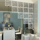 12-teilige 29 x 29 cm hängende Paravents Wohnzimmer Teile von Paneelen Trennwand Kunst DIY Dekoration weißes Holz Kunststoffgarn