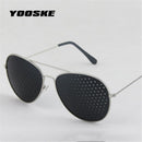 YOOSKE Retro Pinhole Sunglasses for Women Men Small Holes Eyeglasses Vision Care Glasses Unisex Eyesight Improver Glasses