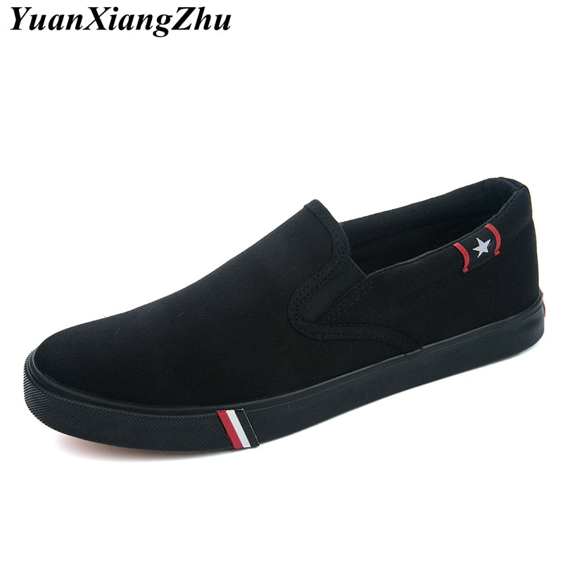 Zapatos de lona para hombre, mocasines casuales simples para hombre, otoño 2019, zapatos vulcanizados cómodos antideslizantes de alta calidad, zapatos planos para hombre, talla 35-47