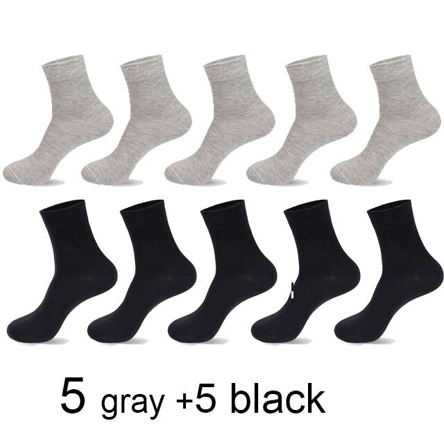 10 Paar/Los Hochwertige Herren Baumwollsocken Schwarz Business Socken Atmungsaktiv 2021 Neue Herbst Winter Männliches Geschenk Sox PLus Size40-45