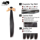 MOCHA Hair 10A Brasilianisches gerades reines Haar 8"-26" Doppelter Schuss Naturfarbe 1 Bündel 100% unverarbeitete Echthaarverlängerung