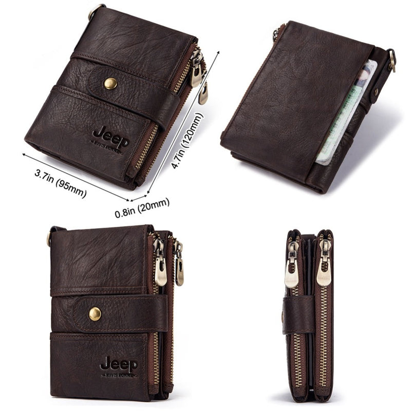 2022 100% Genuine Leather Rfid Wallet Men Crazy Horse Wallets with Coin Purse Short Male Money Bag Mini Walet High Quality Boys