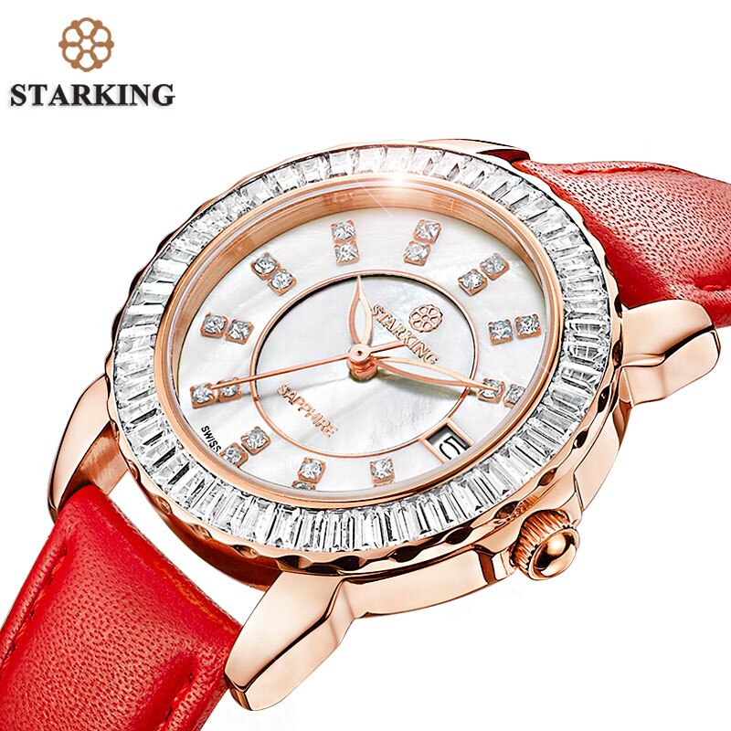 STARKING Brand Ceramic Watches New Arrival Quartz Women Luxury Watch Female Clock White Full Crystal Fashion Casual Wristwatches