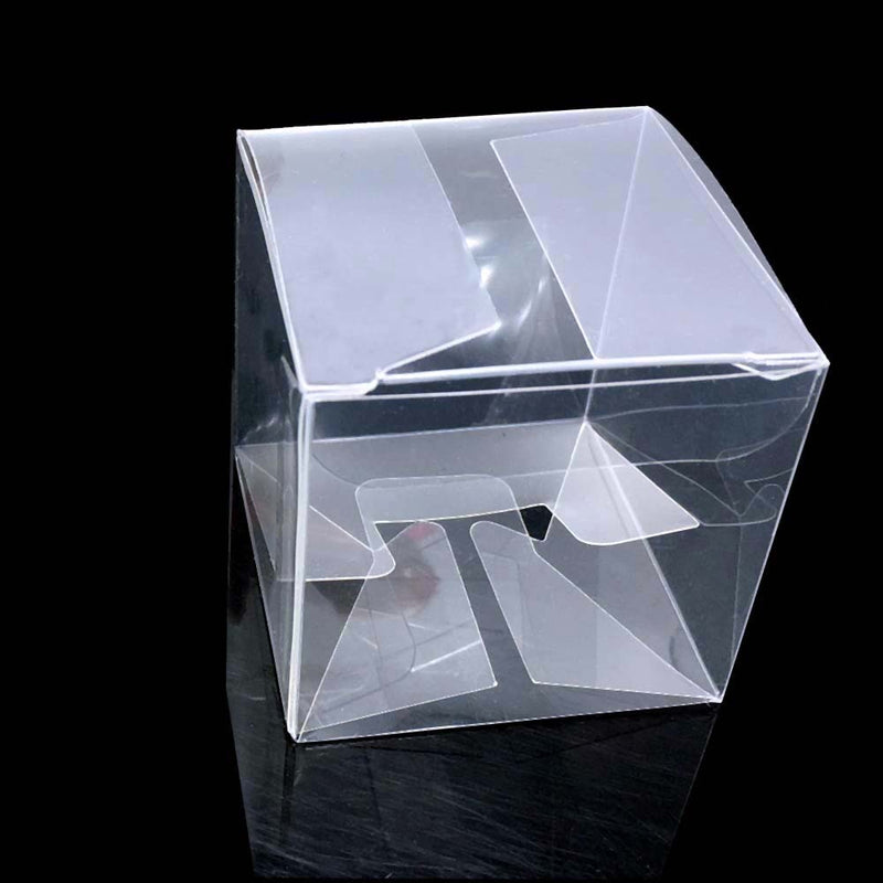 50Pieces/lot Clear Square Wedding Favor Gift Box PVC Transparent Party Candy Bags Chocolate Boxes 5x5x5cm caja de dulces