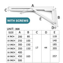 NAIERDI 2 STÜCKE Klappwinkel 8-20 Zoll Dreieck Regal Schwere Unterstützung Verstellbare Wandbank Tisch Möbelbeschläge