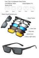 5+1 Anzug Fashion Clip On Sonnenbrille Damen Rahmen Clips Magnetische Sonnenbrille Magnet Brille Herren Clip Brille 6 in 1